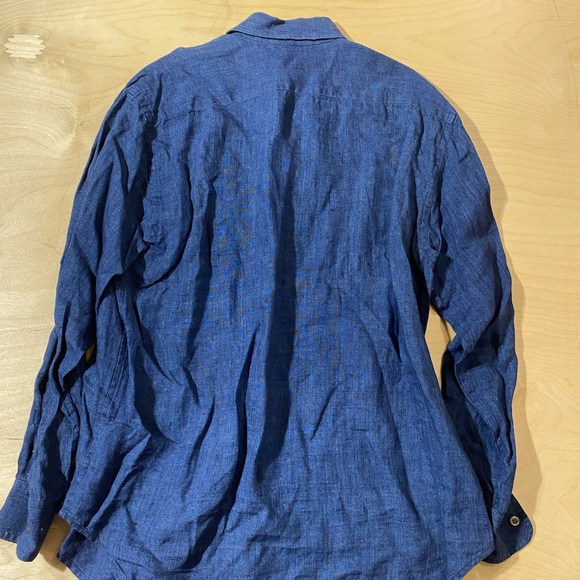 Lauren Ralph Lauren Button Up Ling Sleeve Shirt Small Linen (JR) - Picture 6 of 7